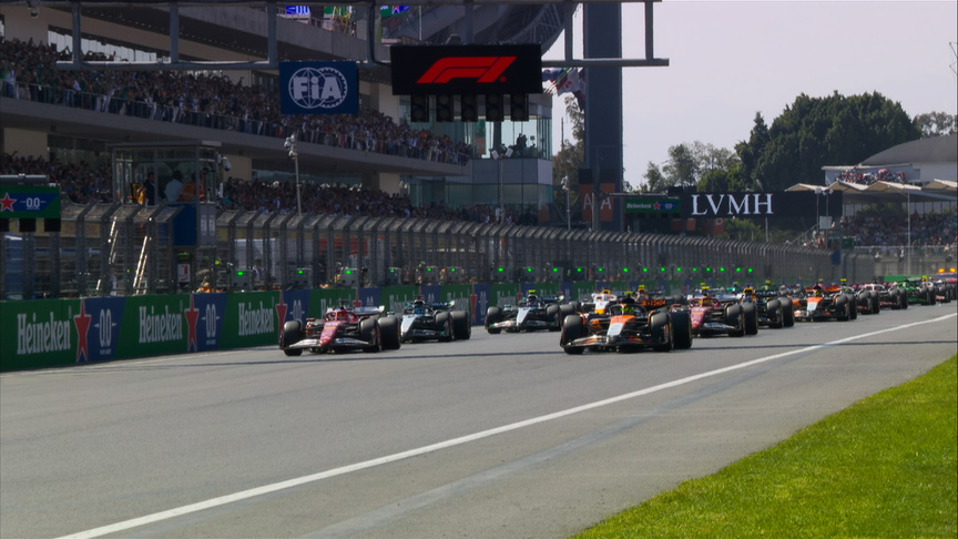 2025 Mexico City Grand Prix: Norris keeps the lead after four-car Turn 1 battle on Lap 1