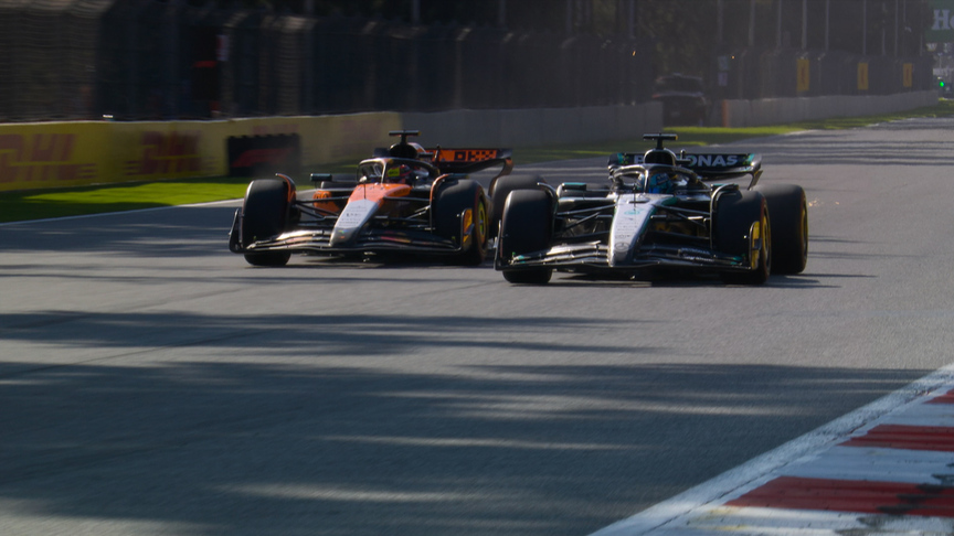 2025 Mexico City Grand Prix: Piastri battles past Russell at Turn 1 for P5